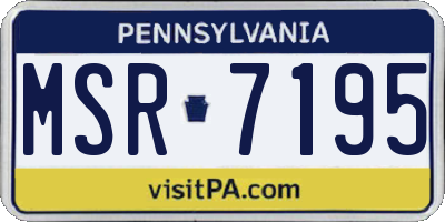 PA license plate MSR7195
