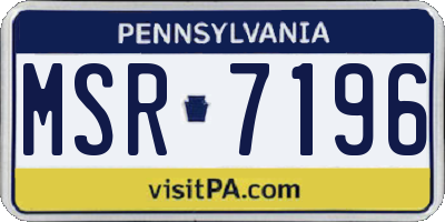 PA license plate MSR7196
