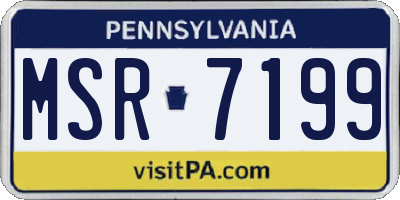 PA license plate MSR7199