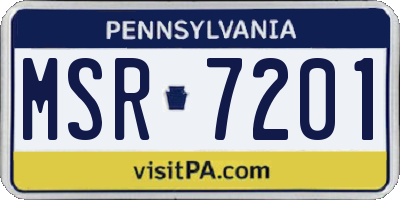 PA license plate MSR7201
