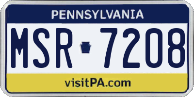 PA license plate MSR7208