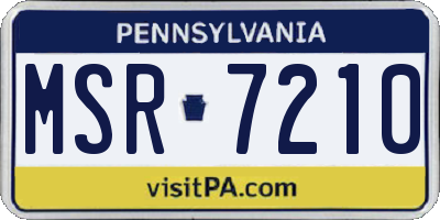 PA license plate MSR7210