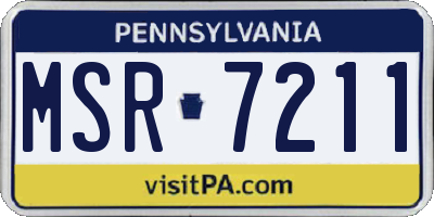 PA license plate MSR7211