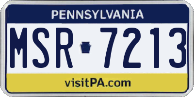 PA license plate MSR7213