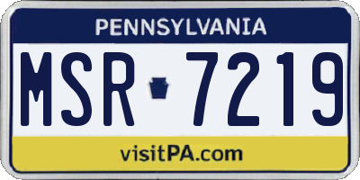 PA license plate MSR7219