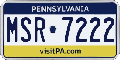 PA license plate MSR7222