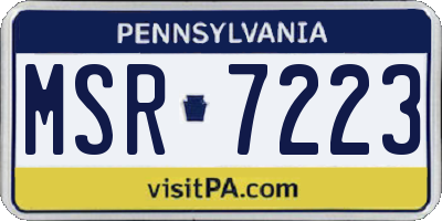 PA license plate MSR7223
