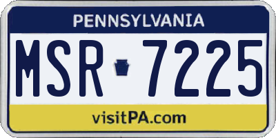 PA license plate MSR7225