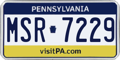 PA license plate MSR7229