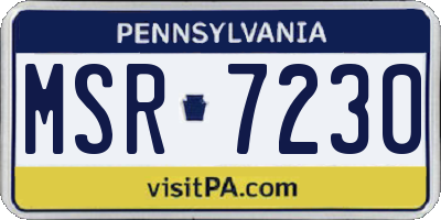 PA license plate MSR7230