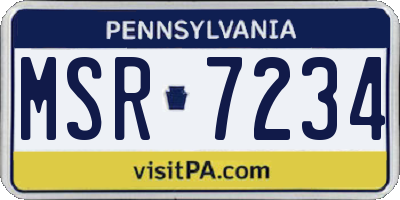PA license plate MSR7234