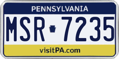 PA license plate MSR7235