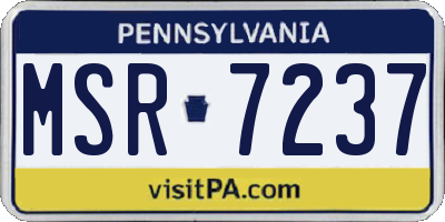 PA license plate MSR7237