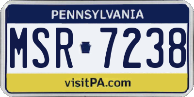 PA license plate MSR7238