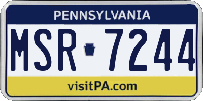 PA license plate MSR7244