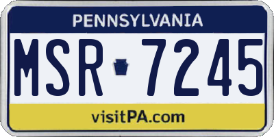 PA license plate MSR7245