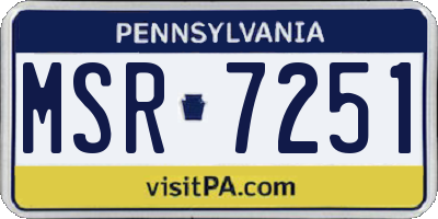 PA license plate MSR7251