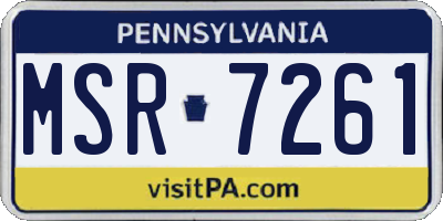 PA license plate MSR7261