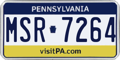 PA license plate MSR7264