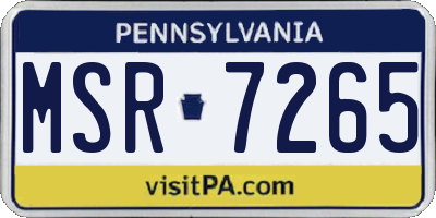 PA license plate MSR7265