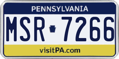 PA license plate MSR7266