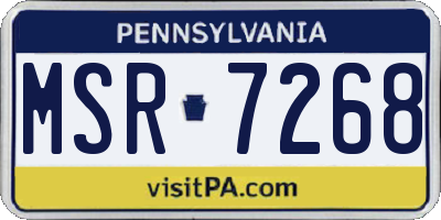 PA license plate MSR7268