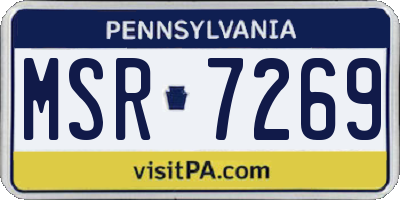 PA license plate MSR7269