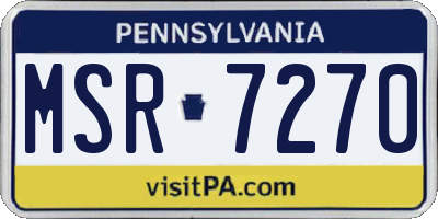 PA license plate MSR7270