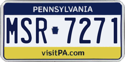 PA license plate MSR7271