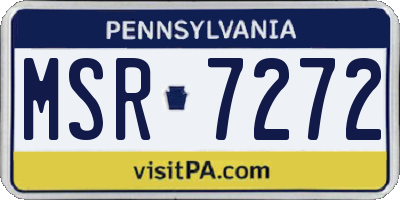 PA license plate MSR7272