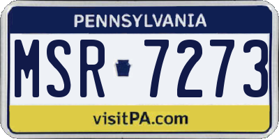 PA license plate MSR7273