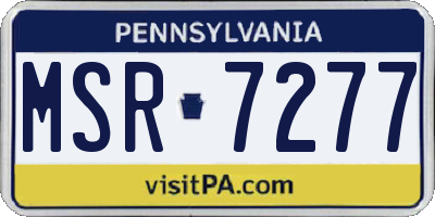 PA license plate MSR7277