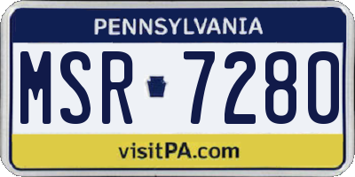 PA license plate MSR7280