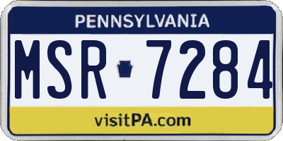 PA license plate MSR7284