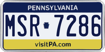 PA license plate MSR7286