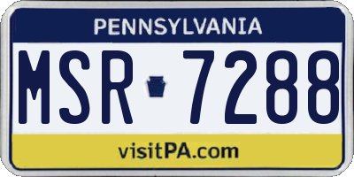 PA license plate MSR7288