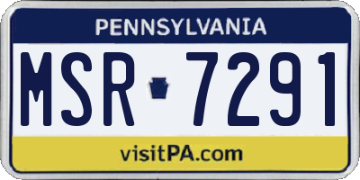 PA license plate MSR7291