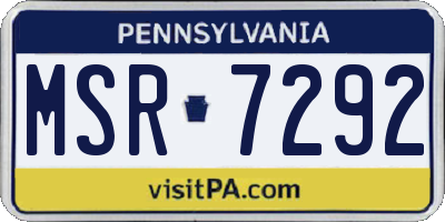 PA license plate MSR7292