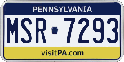 PA license plate MSR7293