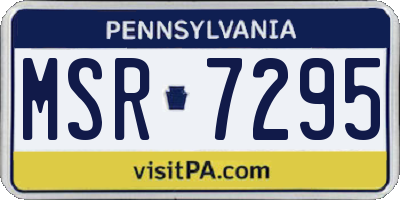 PA license plate MSR7295