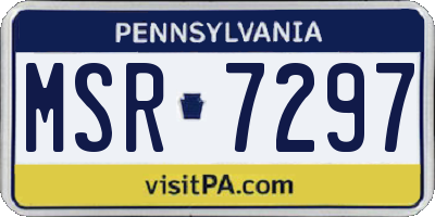 PA license plate MSR7297