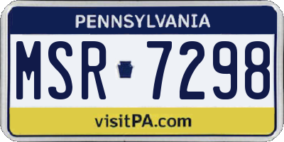 PA license plate MSR7298