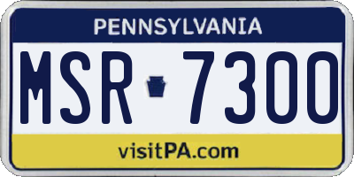 PA license plate MSR7300