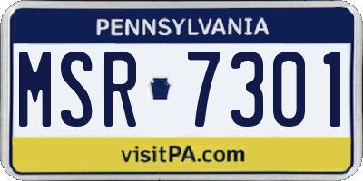 PA license plate MSR7301