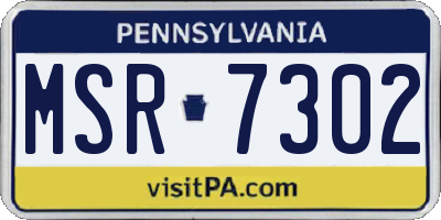 PA license plate MSR7302