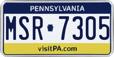PA license plate MSR7305