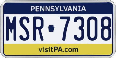 PA license plate MSR7308