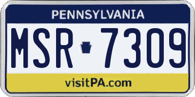 PA license plate MSR7309