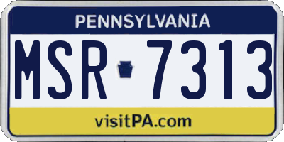 PA license plate MSR7313