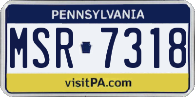 PA license plate MSR7318